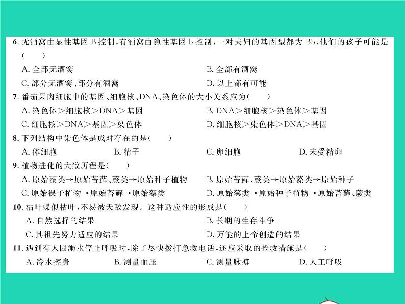 2022八年级生物下学期期末测试习题课件新版新人教版第3页