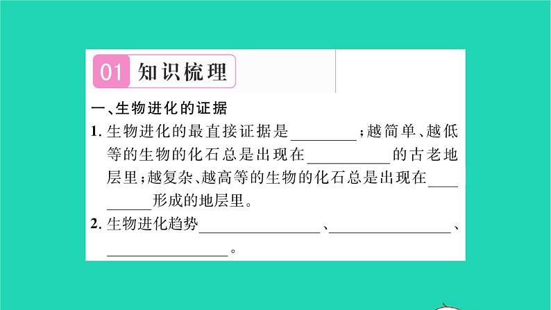 2022—2023学年度新版生物北师大版八年级下册第7单元生命的演化第21章生命的发生和发展第2节生物的进化习题课件第2页