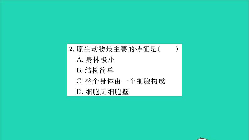 2022—2023学年度新版生物北师大版八年级下册第7单元生命的演化第22章物种的多样性第2节原生生物的主要类群习题课件07