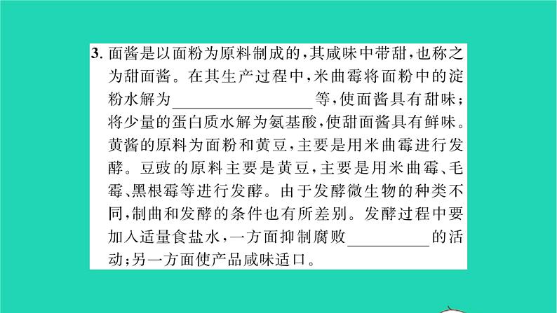 2022—2023学年度新版生物北师大版八年级下册第9单元生物技术第25章生物技术第1节发酵技术习题课件03