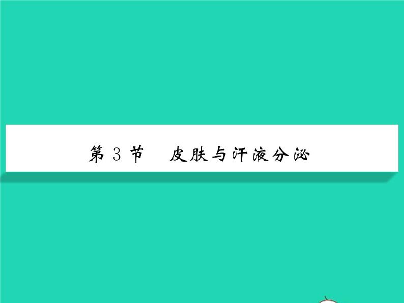 2022七年级生物下册第11章人体代谢废物的排出第3节皮肤与汗液分泌习题课件新版北师大版01