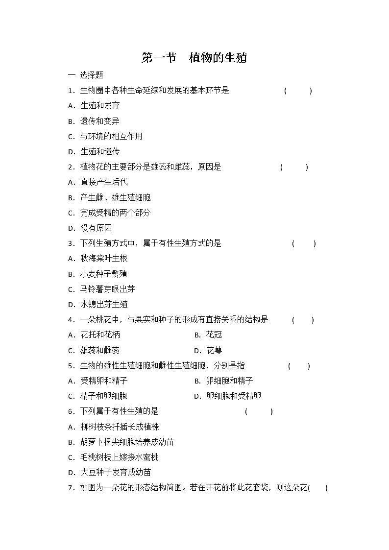 人教八生下 7.1 第一节 植物的生殖 PPT课件+教案+练习01