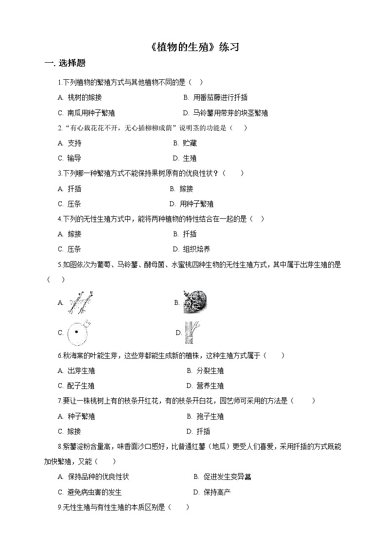 人教八生下 7.1 第一节 植物的生殖 PPT课件+教案+练习01