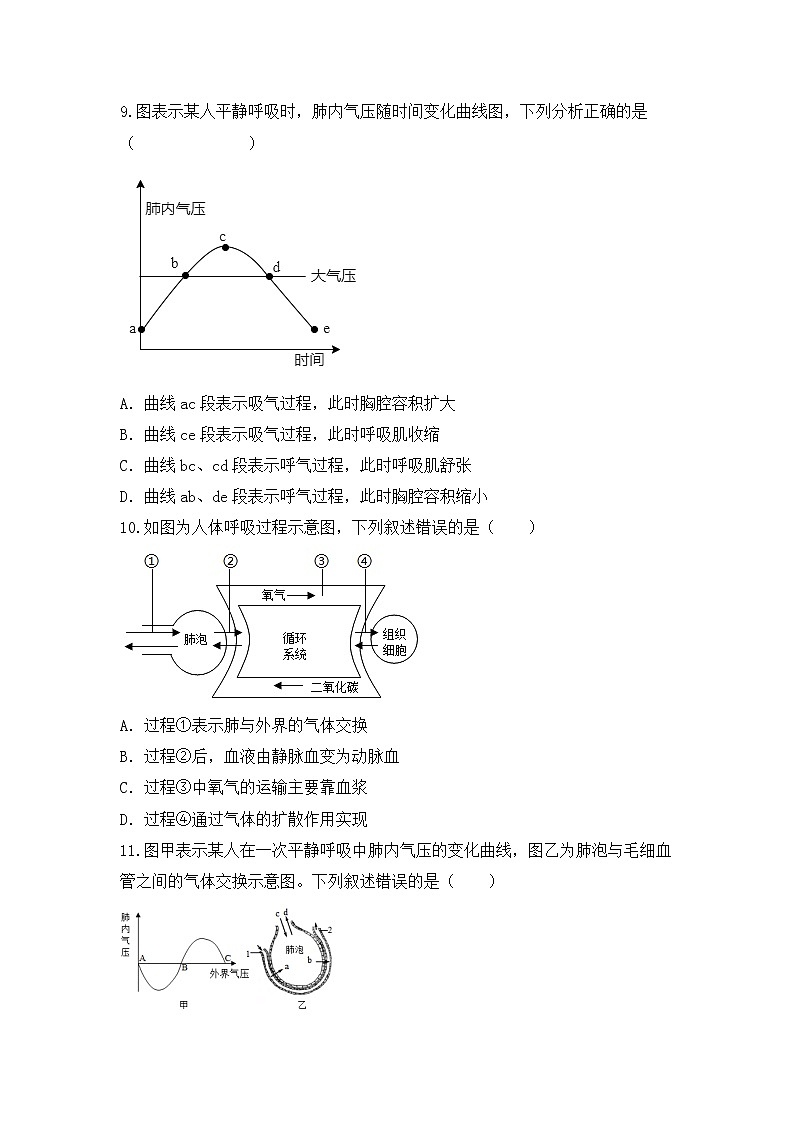 4.3.2《发生在肺内的气体交换》课件+教案+习题03