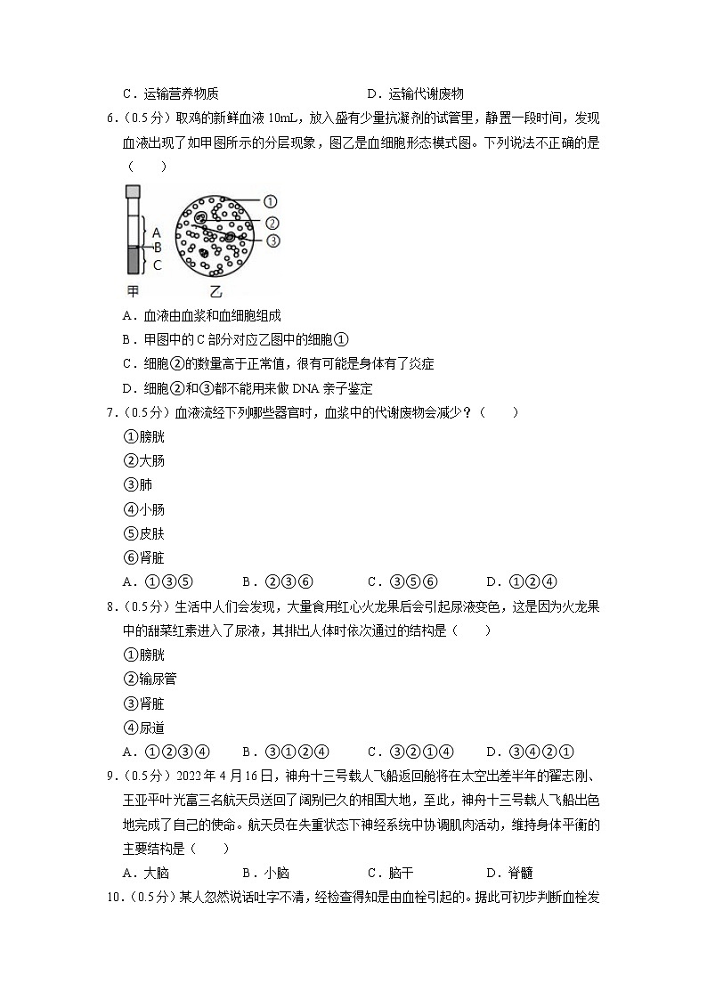 江苏省泰州市靖江实验学校2022-2023学年八年级上学期期中生物试卷第2页