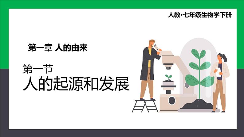 【人教版】七下生物  4.1.1人的起源和发展  课件+同步练习+素材01