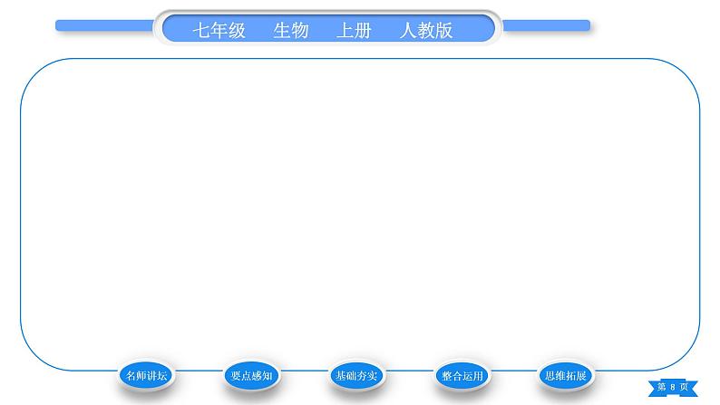 人教版七年级生物上第二单元生物体的结构层次第二章细胞怎样构成生物体第四节单细胞生物习题课件08