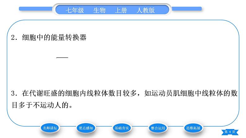 人教版七年级生物上第二单元生物体的结构层次第一章细胞是生命活动的基本单位第四节细胞的生活习题课件04