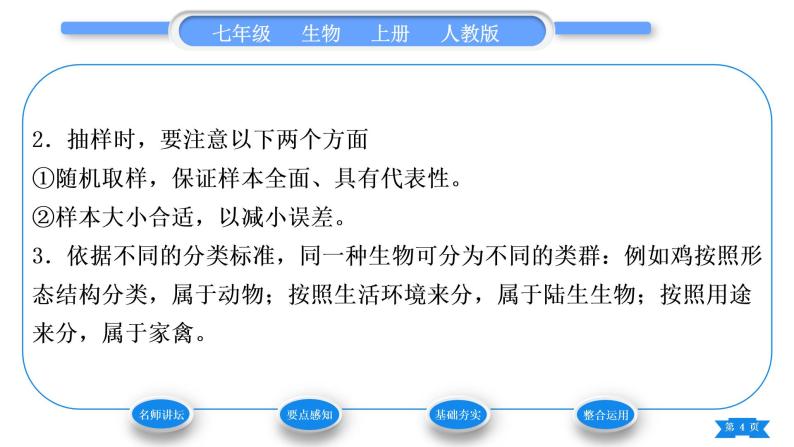 人教版七年级生物上第一单元生物和生物圈第一章认识生物第二节调查周边环境中的生物习题课件04