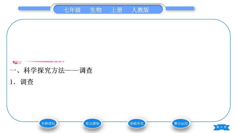 人教版七年级生物上第一单元生物和生物圈第一章认识生物第二节调查周边环境中的生物习题课件06
