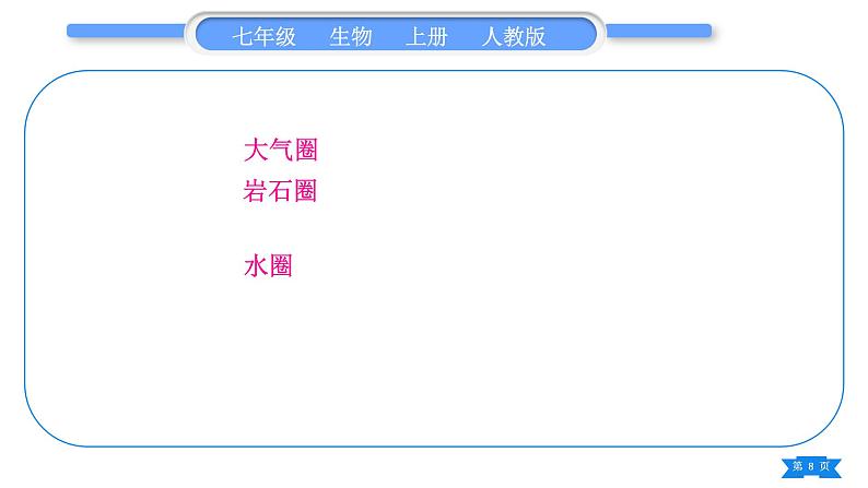 人教版七年级生物上第一单元生物和生物圈复习与提升习题课件08