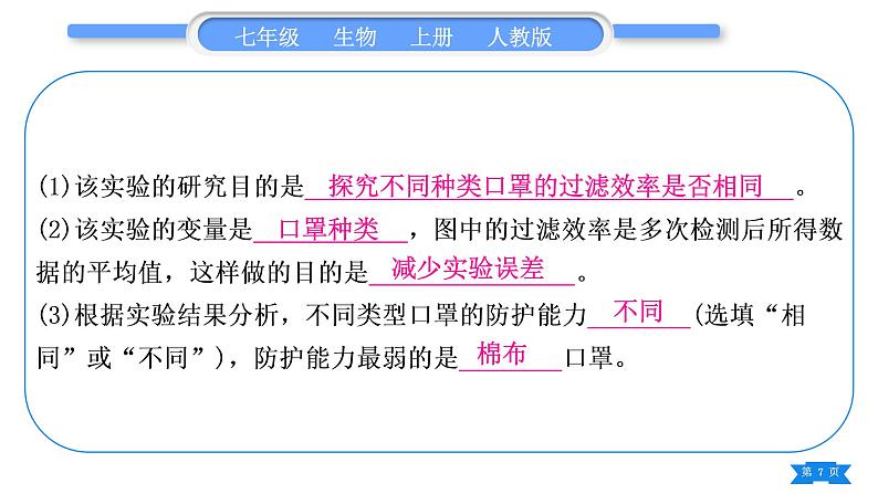 人教版七年级生物上期末复习专项实验探究题习题课件第7页