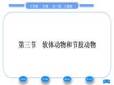 人教版八年级生物上第五单元生物圈中的其他生物第一章动物的主要类群第三节软体动物和节肢动物习题课件