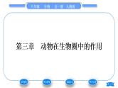 人教版八年级生物上第五单元生物圈中的其他生物第三章动物在生物圈中的作用习题课件