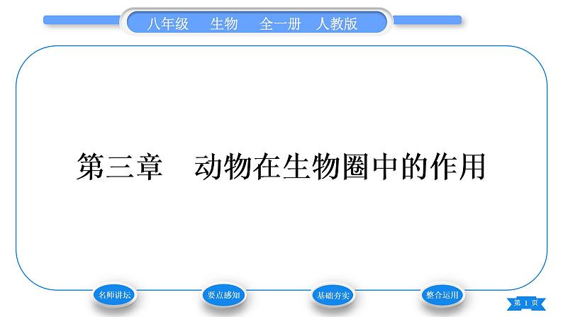 人教版八年级生物上第五单元生物圈中的其他生物第三章动物在生物圈中的作用习题课件01