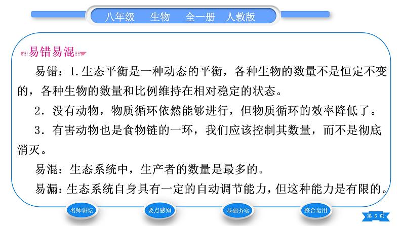 人教版八年级生物上第五单元生物圈中的其他生物第三章动物在生物圈中的作用习题课件05