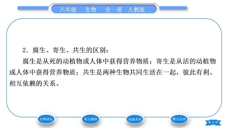 人教版八年级生物上第五单元生物圈中的其他生物第四章细菌和真菌第四节细菌和真菌在自然界中的作用习题课件04