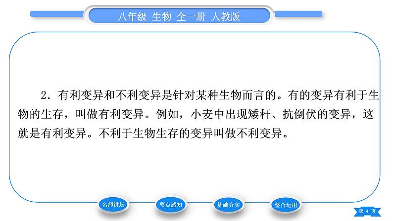 人教版八年级生物下第七单元生物圈中生命的延续和发展第二章生物的遗传与变异第五节生物的变异习题课件04