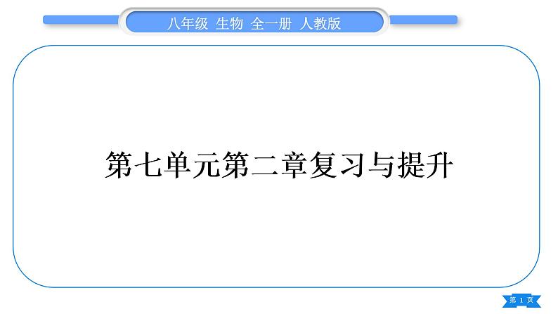 人教版八年级生物下第七单元生物圈中生命的延续和发展第二章生物的遗传与变异复习与提升习题课件第1页