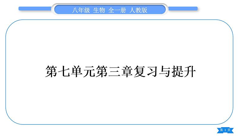 人教版八年级生物下第七单元生物圈中生命的延续和发展第三章生命起源和生物进化复习与提升习题课件第1页