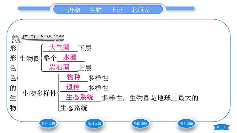 北师大版七年级生物上第1单元认识生命第1章生命的世界第1节形形色色的生物习题课件第6页