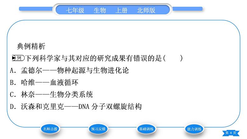 北师大版七年级生物上第1单元认识生命第2章探索生命第1节生物学是探索生命的科学习题课件04