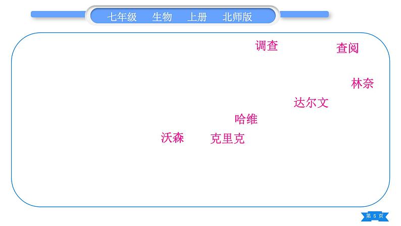 北师大版七年级生物上第1单元认识生命归纳与提升习题课件第5页