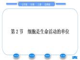 北师大版七年级生物上第2单元生物体的结构第3章细胞第2节细胞是生命活动的单位习题课件