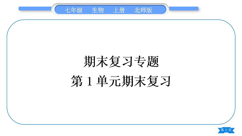 北师大版七年级生物上第1单元期末复习习题课件第1页