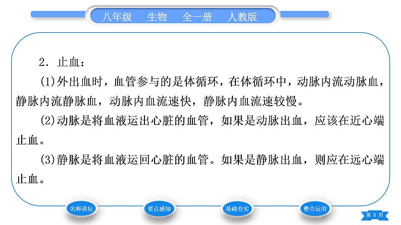 人教版八年级生物下第八单元健康地生活第二章用药与急救习题课件第5页