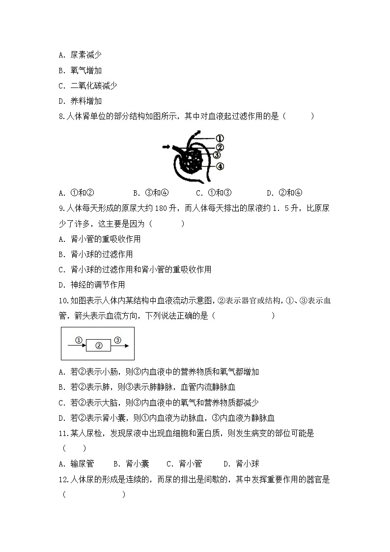 4.5《人体内废物的排出》同步练习第2页