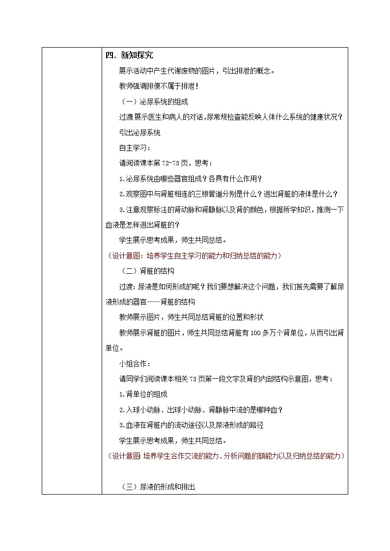 4.5《人体内废物的排出》教学设计第2页