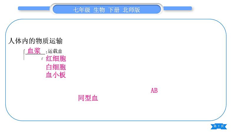 北师大版七年级生物下第4单元生物圈中的人第8、9章复习与提升习题课件第7页