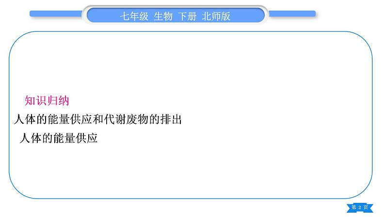 北师大版七年级生物下第4单元生物圈中的人第10、11章复习与提升习题课件02