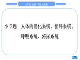 北师大版七年级生物下第4单元生物圈中的人第11章人体代谢废物的排出专题人体的消化系统、循环系统、呼吸系统、泌尿系统习题课件