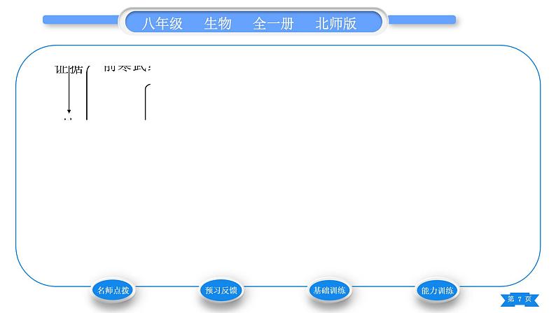 北师大版八年级生物下第7单元生命的演化第21章生命的发生和发展第2节生物的进化第1课时化石习题课件第7页