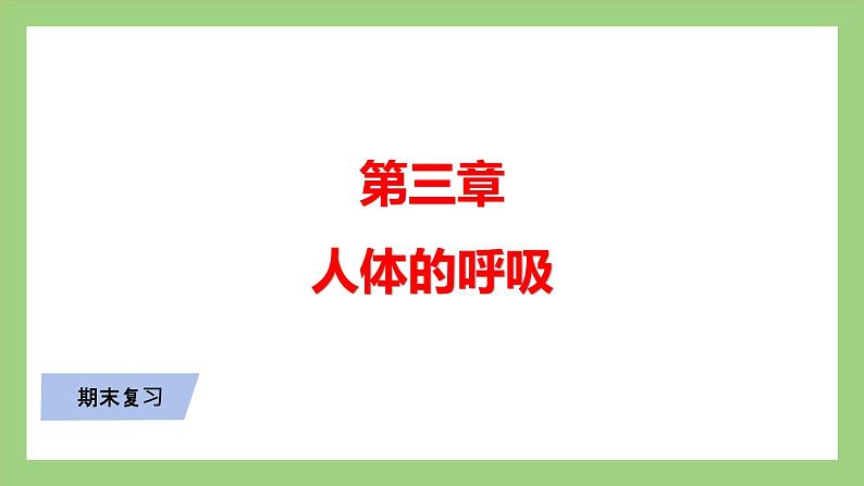 人教版七年级下册生物 期末复习 专题三 人的呼吸（课件）第1页