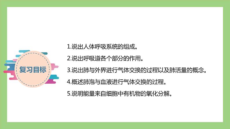 人教版七年级下册生物 期末复习 专题三 人的呼吸（课件）第2页