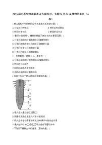 2023届中考生物高频考点专项练习：专题六 考点14 植物的生长（A卷）