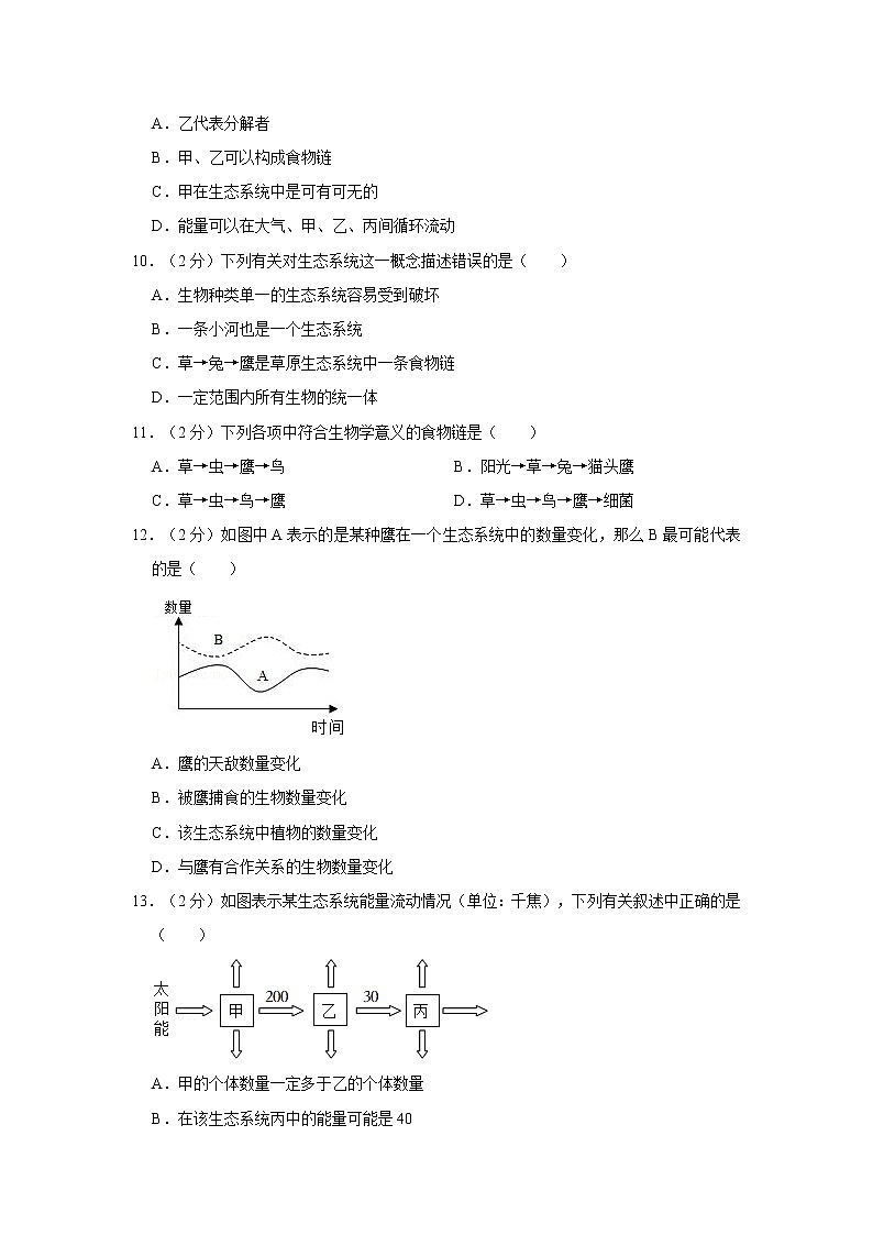 2022-2023学年广饶县乐安中学六年级（上）期中生物试卷（五四学制）03