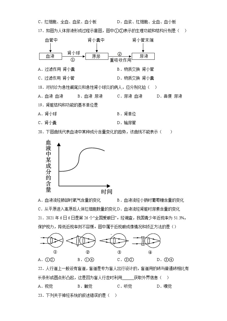 新疆伊宁市第二十三中学2021-2022学年七年级下学期期末生物试题(含答案)第3页