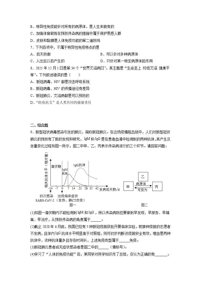 【人教版】八下生物 8.1.2 免疫与计划免疫（课件+同步练习）02