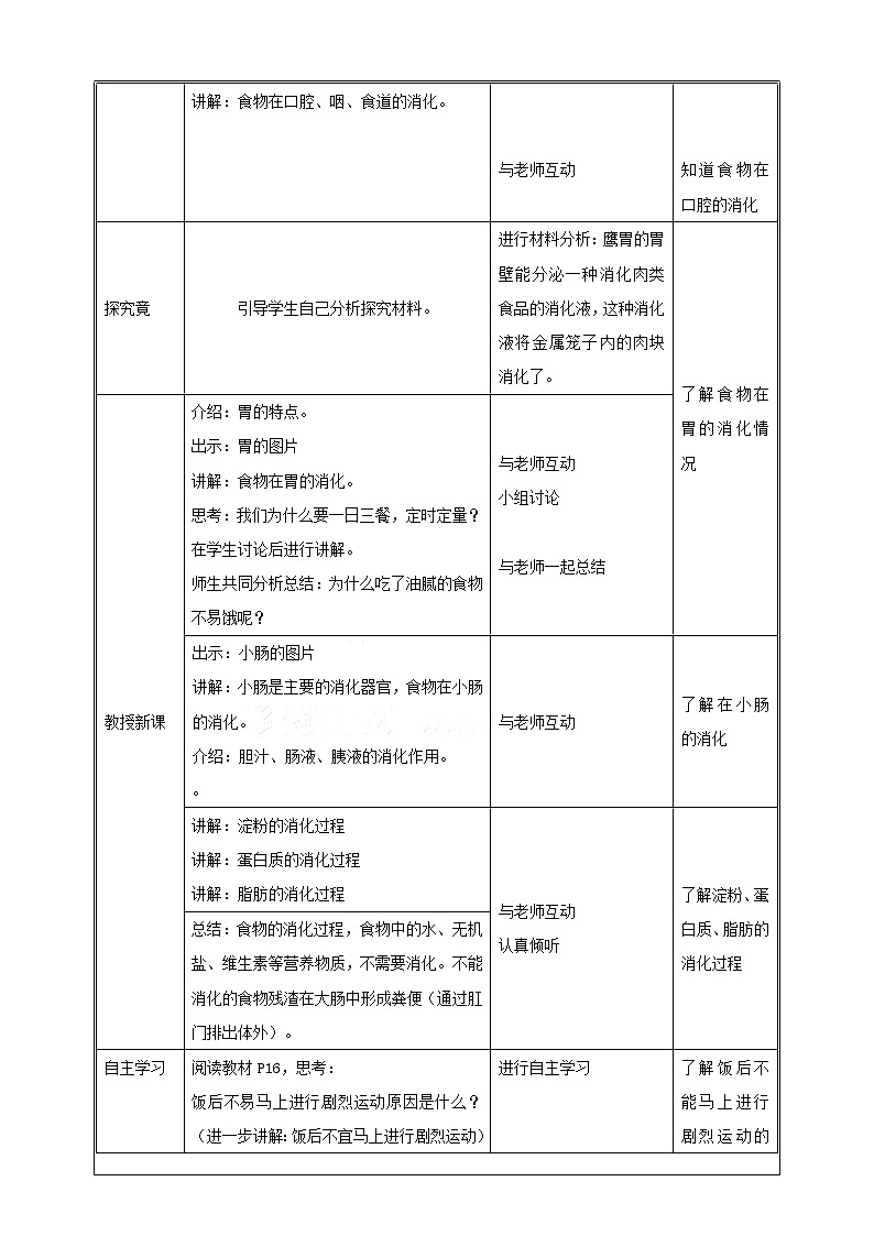 冀教版生物七下2.1.2食物的消化（2）教案第2页