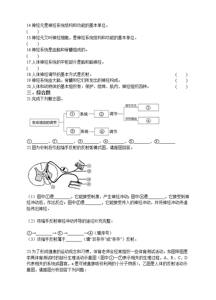 4.12.1神经系统与神经调节第1课时 课件+同步练习+视频02
