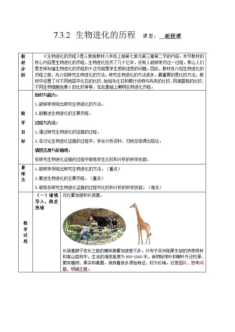 7.3.2 生物进化的历程（课件带教案学案同步作业）2022-2023学年八年级下册生物同步备课系列（人教版）01