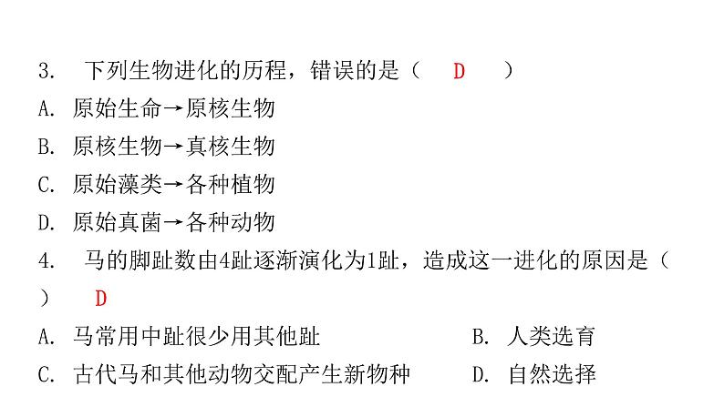 北师大版八年级生物下册第2节生物的进化课件04