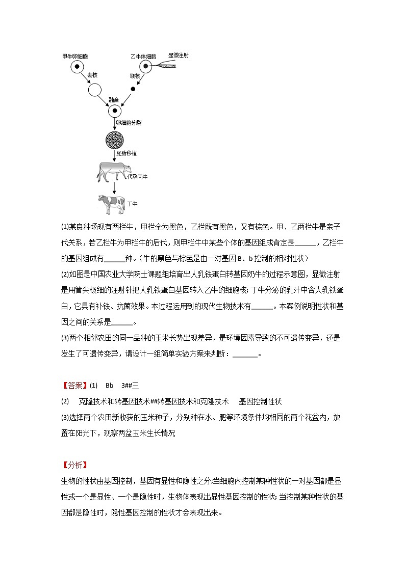备战2023年新中考二轮生物专题导练 考点10 生物的生殖和发育03