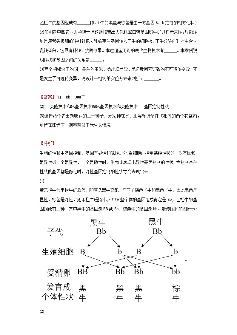 备战2023年新中考二轮生物专题导练 考点10 生物的生殖和发育03