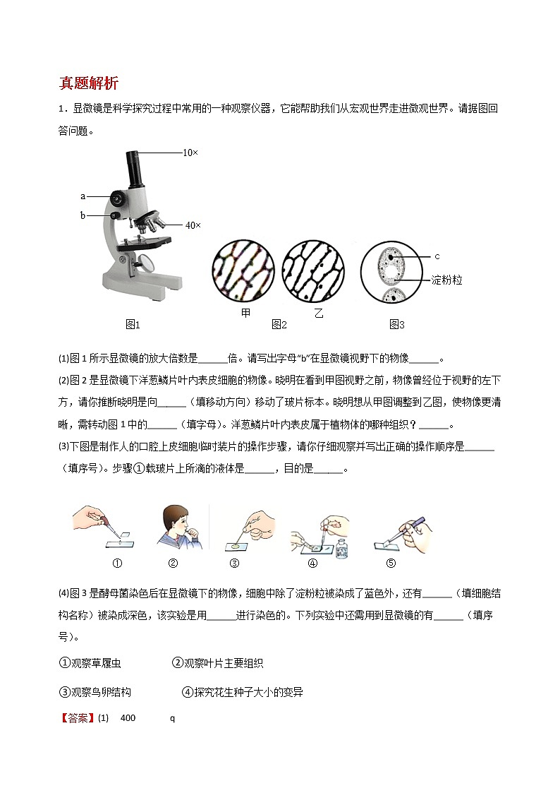 备战2023年新中考二轮生物专题导练 考点14 科学探究02