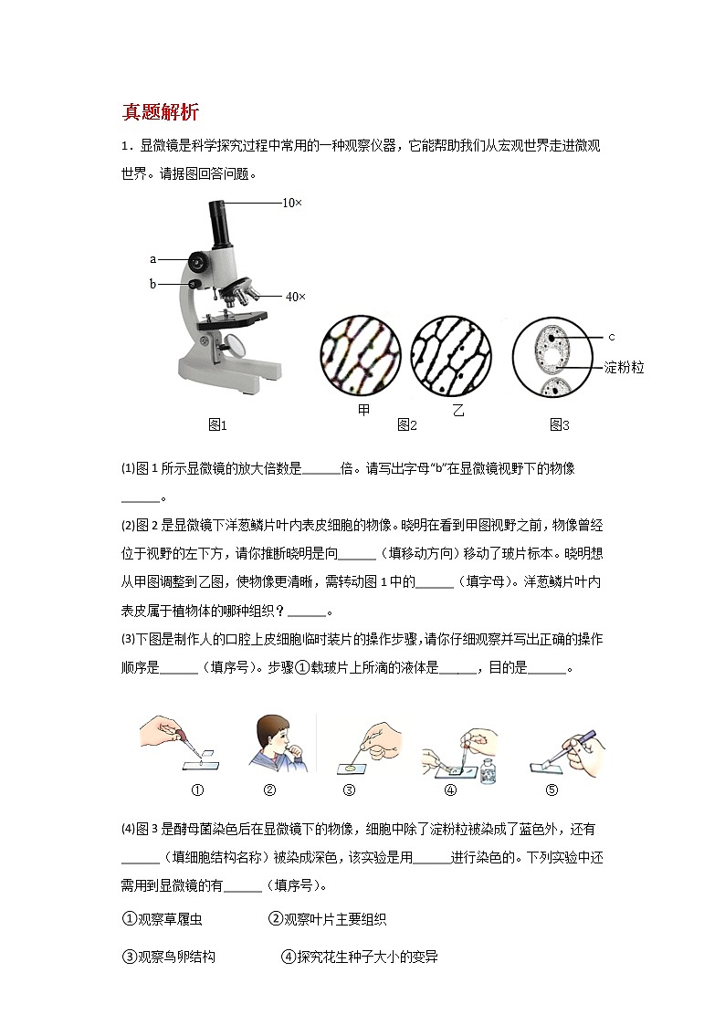 备战2023年新中考二轮生物专题导练 考点14 科学探究02